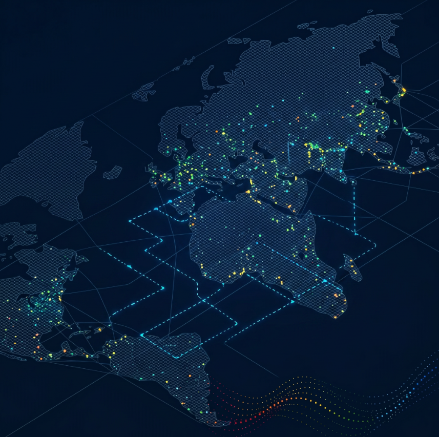 Mapa de presencia global de Obtelco